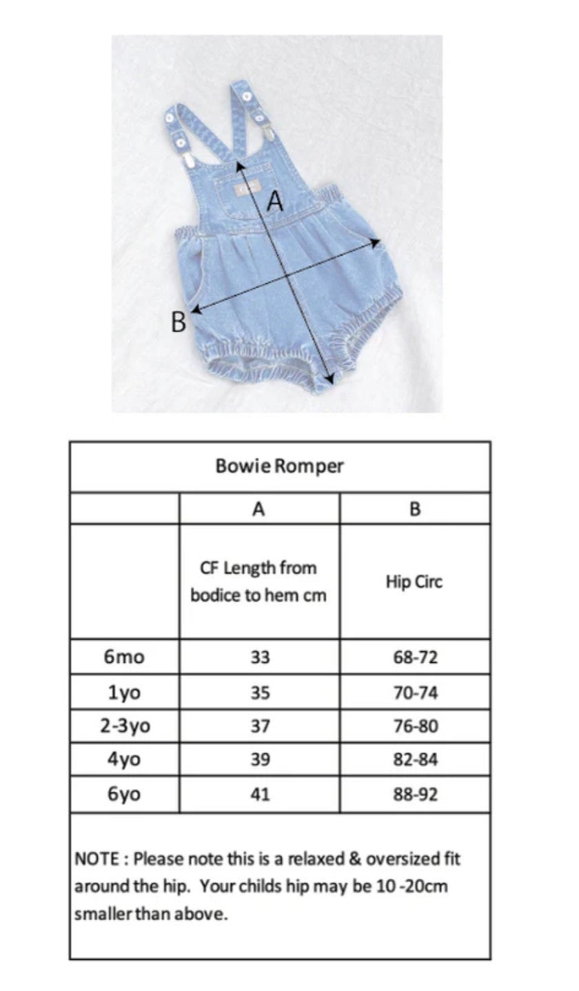 Bowie Bubble Romper - Ziggy Blue